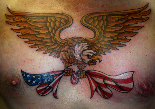 Tattoos - Becky Morton - Eagle and Flag